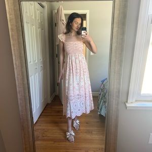 Floral Pink & White Lace Dress